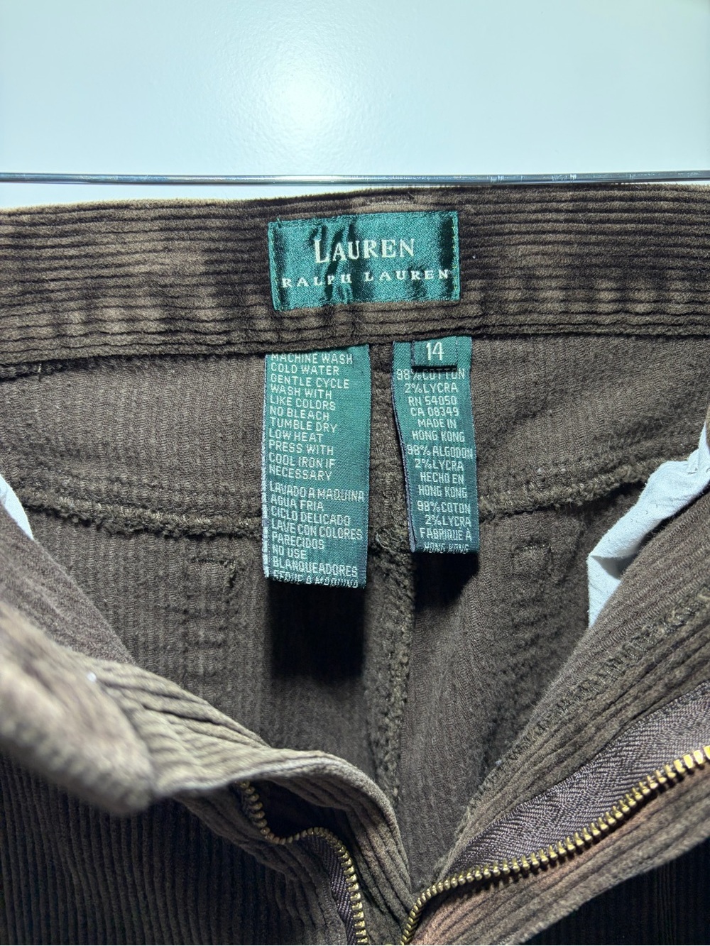 Ralph Lauren Brown Corduroy Pants with Branded Button - Picture 5 of 8
